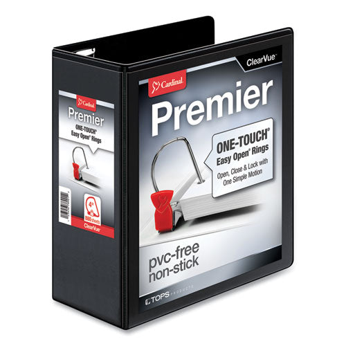 Cardinal® wholesale. Premier Easy Open Clearvue Locking Slant-d Ring Binder, 3 Rings, 4