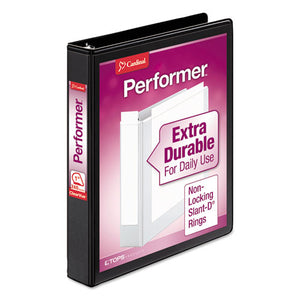 Cardinal® wholesale. Performer Clearvue Slant-d Ring Binder, 3 Rings, 1" Capacity, 11 X 8.5, Black. HSD Wholesale: Janitorial Supplies, Breakroom Supplies, Office Supplies.