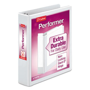 Cardinal® wholesale. Performer Clearvue Slant-d Ring Binder, 3 Rings, 1.5" Capacity, 11 X 8.5, White. HSD Wholesale: Janitorial Supplies, Breakroom Supplies, Office Supplies.