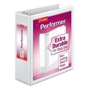 Cardinal® wholesale. Performer Clearvue Slant-d Ring Binder, 3 Rings, 3" Capacity, 11 X 8.5, White. HSD Wholesale: Janitorial Supplies, Breakroom Supplies, Office Supplies.