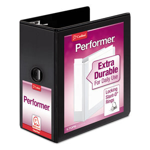 Cardinal® wholesale. Performer Clearvue Slant-d Ring Binder, 3 Rings, 5" Capacity, 11 X 8.5, Black. HSD Wholesale: Janitorial Supplies, Breakroom Supplies, Office Supplies.