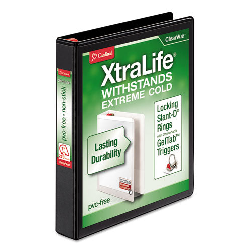 Cardinal® wholesale. Xtralife Clearvue Non-stick Locking Slant-d Ring Binder, 3 Rings, 1