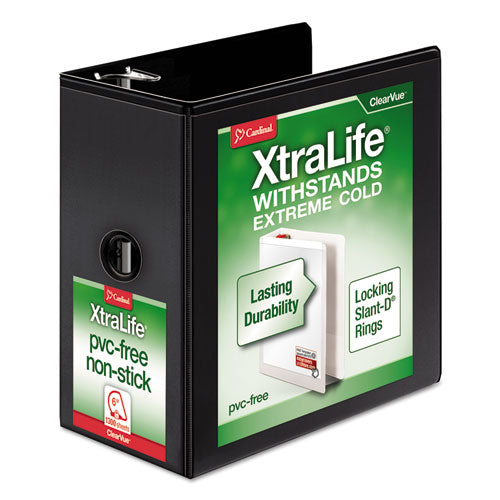 Cardinal® wholesale. Xtralife Clearvue Non-stick Locking Slant-d Ring Binder, 3 Rings, 6