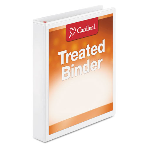 Cardinal® wholesale. Treated Clearvue Locking Slant-d Ring Binder, 3 Rings, 1" Capacity, 11 X 8.5, White. HSD Wholesale: Janitorial Supplies, Breakroom Supplies, Office Supplies.