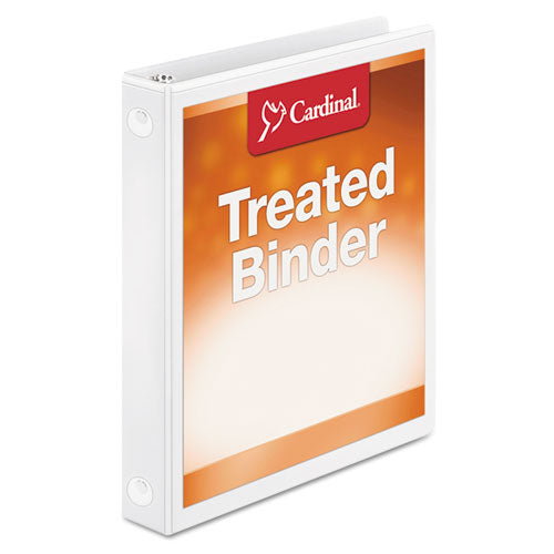 Cardinal® wholesale. Treated Binder Clearvue Locking Round Ring Binder, 3 Rings, 1" Capacity, 11 X 8.5, White. HSD Wholesale: Janitorial Supplies, Breakroom Supplies, Office Supplies.