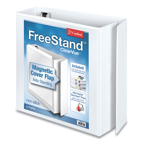 Cardinal® wholesale. Freestand Easy Open Locking Slant-d Ring Binder, 3 Rings, 3" Capacity, 11 X 8.5, White. HSD Wholesale: Janitorial Supplies, Breakroom Supplies, Office Supplies.