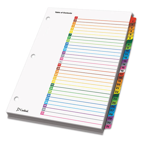 Cardinal® wholesale. Onestep Printable Table Of Contents And Dividers, 31-tab, 1 To 31, 11 X 8.5, White, 1 Set. HSD Wholesale: Janitorial Supplies, Breakroom Supplies, Office Supplies.