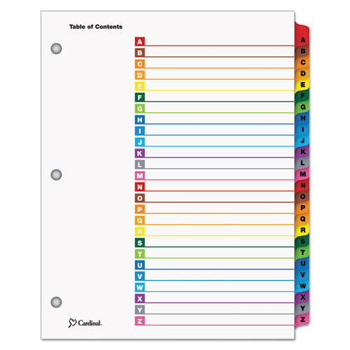 Cardinal® wholesale. Onestep Printable Table Of Contents And Dividers, 26-tab, A To Z, 11 X 8.5, White, 1 Set. HSD Wholesale: Janitorial Supplies, Breakroom Supplies, Office Supplies.