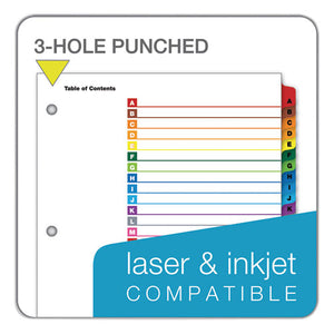 Cardinal® wholesale. Onestep Printable Table Of Contents And Dividers, 26-tab, A To Z, 11 X 8.5, White, 1 Set. HSD Wholesale: Janitorial Supplies, Breakroom Supplies, Office Supplies.