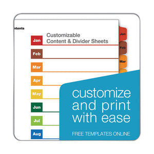 Cardinal® wholesale. Onestep Printable Table Of Contents And Dividers, 12-tab, Jan. To Dec., 11 X 8.5, White, 1 Set. HSD Wholesale: Janitorial Supplies, Breakroom Supplies, Office Supplies.