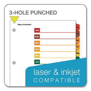 Cardinal® wholesale. Onestep Printable Table Of Contents And Dividers, 12-tab, Jan. To Dec., 11 X 8.5, White, 1 Set. HSD Wholesale: Janitorial Supplies, Breakroom Supplies, Office Supplies.