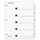 Cardinal® wholesale. Onestep Printable Table Of Contents And Dividers, 5-tab, 1 To 5, 11 X 8.5, White, 1 Set. HSD Wholesale: Janitorial Supplies, Breakroom Supplies, Office Supplies.