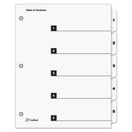 Cardinal® wholesale. Onestep Printable Table Of Contents And Dividers, 5-tab, 1 To 5, 11 X 8.5, White, 1 Set. HSD Wholesale: Janitorial Supplies, Breakroom Supplies, Office Supplies.