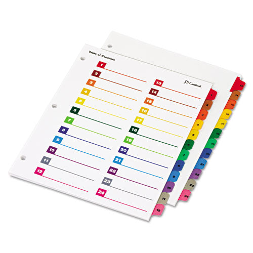 Cardinal® wholesale. Onestep Printable Table Of Contents And Dividers - Double Column, 24-tab, 1 To 24, 11 X 8.5, White, 1 Set. HSD Wholesale: Janitorial Supplies, Breakroom Supplies, Office Supplies.