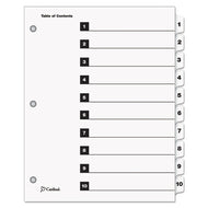 Cardinal® wholesale. Onestep Printable Table Of Contents And Dividers, 10-tab, 1 To 10, 11 X 8.5, White, 1 Set. HSD Wholesale: Janitorial Supplies, Breakroom Supplies, Office Supplies.