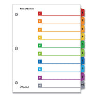 Cardinal® wholesale. Onestep Printable Table Of Contents And Dividers, 10-tab, 1 To 10, 11 X 8.5, White, 1 Set. HSD Wholesale: Janitorial Supplies, Breakroom Supplies, Office Supplies.