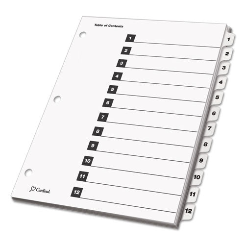 Cardinal® wholesale. Onestep Printable Table Of Contents And Dividers, 12-tab, 1 To 12, 11 X 8.5, White, 1 Set. HSD Wholesale: Janitorial Supplies, Breakroom Supplies, Office Supplies.