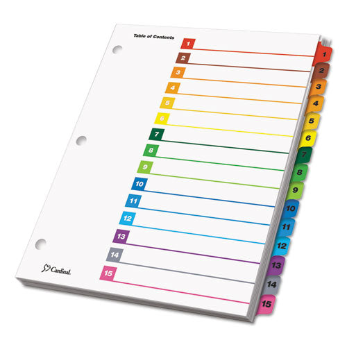 Cardinal® wholesale. Onestep Printable Table Of Contents And Dividers, 15-tab, 1 To 15, 11 X 8.5, White, 1 Set. HSD Wholesale: Janitorial Supplies, Breakroom Supplies, Office Supplies.