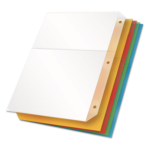Cardinal® wholesale. Poly Ring Binder Pockets, 11 X 8 1-2, Assorted Colors, 5-pack. HSD Wholesale: Janitorial Supplies, Breakroom Supplies, Office Supplies.