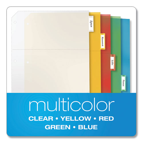 Cardinal® wholesale. Poly Ring Binder Pockets, 11 X 8 1-2, Letter, Assorted Colors, 5-pack. HSD Wholesale: Janitorial Supplies, Breakroom Supplies, Office Supplies.