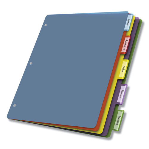 Cardinal® wholesale. Poly Index Dividers, 5-tab, 11 X 8.5, Assorted, 4 Sets. HSD Wholesale: Janitorial Supplies, Breakroom Supplies, Office Supplies.
