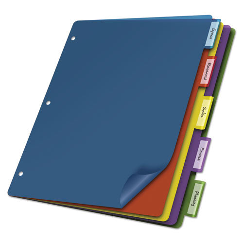 Cardinal® wholesale. Poly Index Dividers, 5-tab, 11 X 8.5, Assorted, 4 Sets. HSD Wholesale: Janitorial Supplies, Breakroom Supplies, Office Supplies.