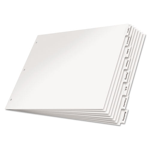 Cardinal® wholesale. Paper Insertable Dividers, 8-tab, 11 X 17, White, 1 Set. HSD Wholesale: Janitorial Supplies, Breakroom Supplies, Office Supplies.