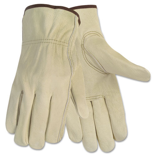 MCR™ Safety wholesale. Economy Leather Driver Gloves, Large, Beige, Pair. HSD Wholesale: Janitorial Supplies, Breakroom Supplies, Office Supplies.