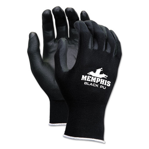 MCR™ Safety wholesale. Economy Pu Coated Work Gloves, Black, Small, 1 Dozen. HSD Wholesale: Janitorial Supplies, Breakroom Supplies, Office Supplies.
