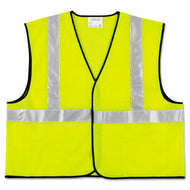 MCR™ Safety wholesale. Class 2 Safety Vest, Fluorescent Lime W-silver Stripe, Polyester, Large. HSD Wholesale: Janitorial Supplies, Breakroom Supplies, Office Supplies.