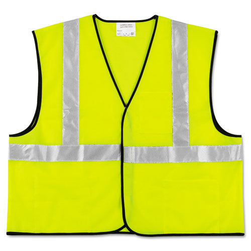 MCR™ Safety wholesale. Class 2 Safety Vest, Fluorescent Lime W-silver Stripe, Polyester, 2x-large. HSD Wholesale: Janitorial Supplies, Breakroom Supplies, Office Supplies.