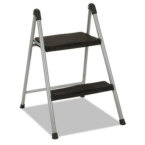 Cosco® wholesale. Folding Step Stool, 2-step, 200 Lb Capacity, 16.9" Working Height, Platinum-black. HSD Wholesale: Janitorial Supplies, Breakroom Supplies, Office Supplies.