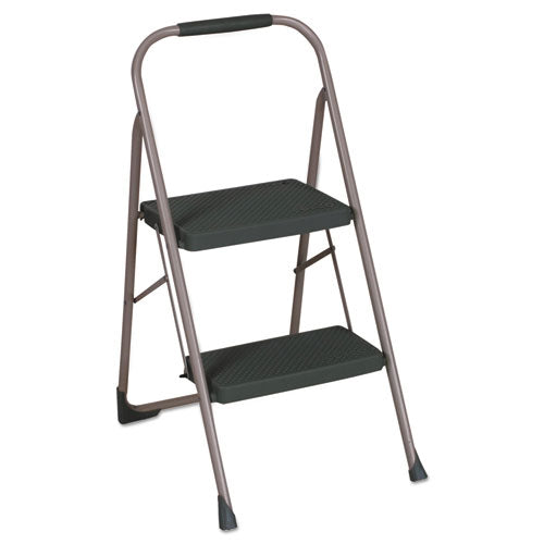 Cosco® wholesale. Big Step Folding Stool, 2-step, 200 Lb Capacity, 22" Spread, Black-gray. HSD Wholesale: Janitorial Supplies, Breakroom Supplies, Office Supplies.