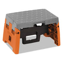 Cosco® wholesale. Folding Step Stool, 1-step, 300 Lb Capacity, 8.5" Working Height, Orange-gray. HSD Wholesale: Janitorial Supplies, Breakroom Supplies, Office Supplies.