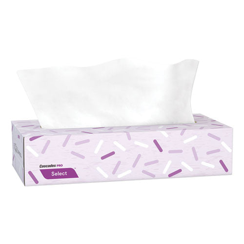 Cascades PRO wholesale. Select Flat Box Facial Tissue, 2-ply, White, 100 Sheets-box, 30 Boxes-carton. HSD Wholesale: Janitorial Supplies, Breakroom Supplies, Office Supplies.