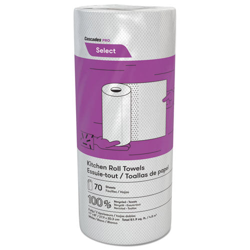 Cascades PRO wholesale. Select Perforated Kitchen Roll Towels, 2-ply, 8 X 11, White, 70-roll, 30 Rolls-carton. HSD Wholesale: Janitorial Supplies, Breakroom Supplies, Office Supplies.