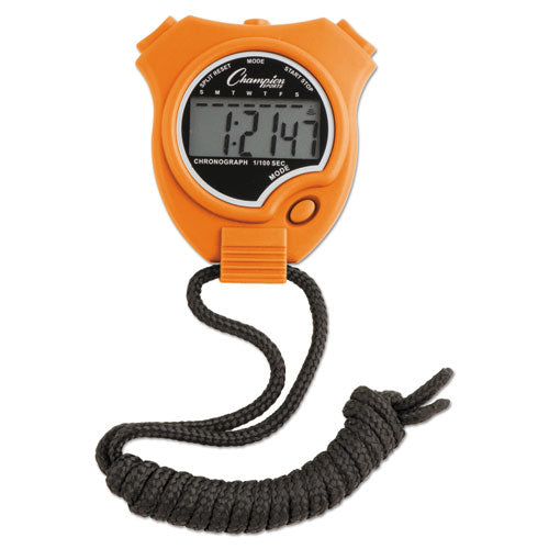 Champion Sports wholesale. Water-resistant Stopwatches, 1-100 Second, Assorted Colors, 6-set. HSD Wholesale: Janitorial Supplies, Breakroom Supplies, Office Supplies.