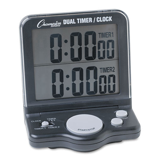 Champion Sports wholesale. Dual Timer-clock W-jumbo Display, Lcd, 3 1-2 X 1 X 4 1-2. HSD Wholesale: Janitorial Supplies, Breakroom Supplies, Office Supplies.