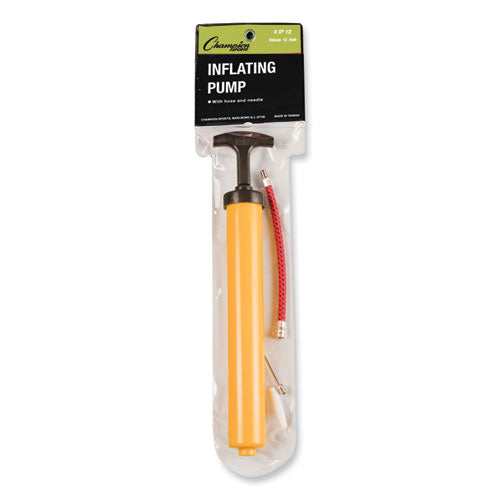 Champion Sports wholesale. Hand Pump, 12", Plastic, Yellow-black. HSD Wholesale: Janitorial Supplies, Breakroom Supplies, Office Supplies.