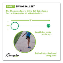 Load image into Gallery viewer, Champion Sports wholesale. Swing Ball Set, Plastic, Assorted Colors, 6-set. HSD Wholesale: Janitorial Supplies, Breakroom Supplies, Office Supplies.