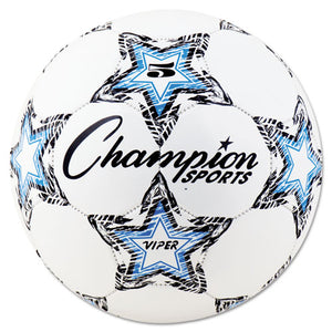 Champion Sports wholesale. Viper Soccer Ball, Size 5, 8 1-2"- 9" Dia., White. HSD Wholesale: Janitorial Supplies, Breakroom Supplies, Office Supplies.