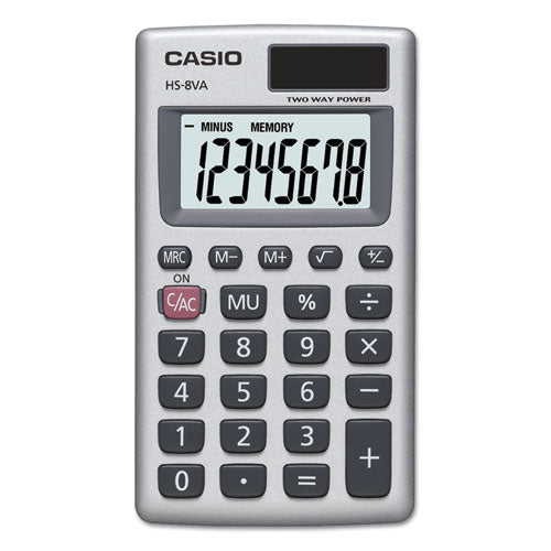 Casio® wholesale. Hs-8va Handheld Calculator, 8-digit Lcd, Silver. HSD Wholesale: Janitorial Supplies, Breakroom Supplies, Office Supplies.