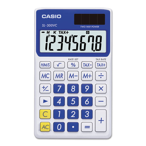 Casio® wholesale. Sl-300svcbe Handheld Calculator, 8-digit Lcd, Blue. HSD Wholesale: Janitorial Supplies, Breakroom Supplies, Office Supplies.