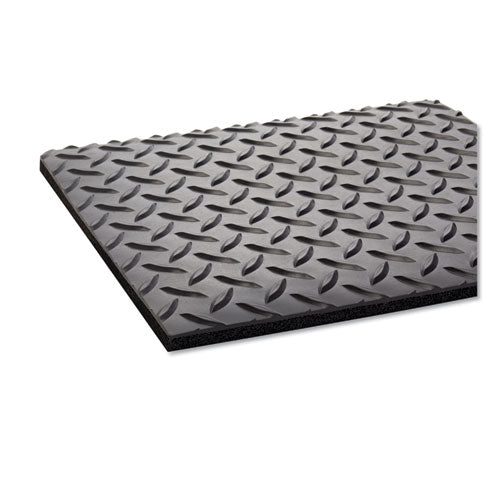 Crown wholesale. Industrial Deck Plate Anti-fatigue Mat, Vinyl, 24 X 36, Black. HSD Wholesale: Janitorial Supplies, Breakroom Supplies, Office Supplies.