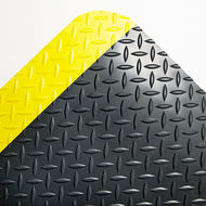 Crown wholesale. Industrial Deck Plate Anti-fatigue Mat, Vinyl, 24 X 36, Black-yellow Border. HSD Wholesale: Janitorial Supplies, Breakroom Supplies, Office Supplies.