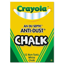 Load image into Gallery viewer, Crayola® wholesale. Nontoxic Anti-dust Chalk, White, 12 Sticks-box. HSD Wholesale: Janitorial Supplies, Breakroom Supplies, Office Supplies.