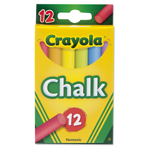 Crayola® wholesale. Chalk, 6 Assorted Colors, 12 Sticks-box. HSD Wholesale: Janitorial Supplies, Breakroom Supplies, Office Supplies.