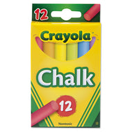 Crayola® wholesale. Chalk, 6 Assorted Colors, 12 Sticks-box. HSD Wholesale: Janitorial Supplies, Breakroom Supplies, Office Supplies.