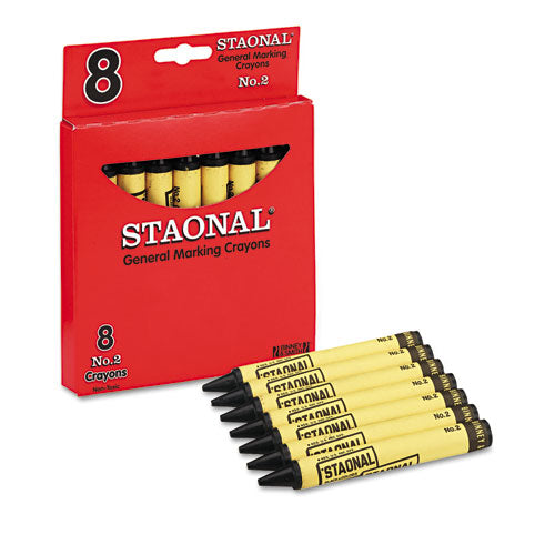 Crayola® wholesale. Staonal Marking Crayons, Black, 8-box. HSD Wholesale: Janitorial Supplies, Breakroom Supplies, Office Supplies.