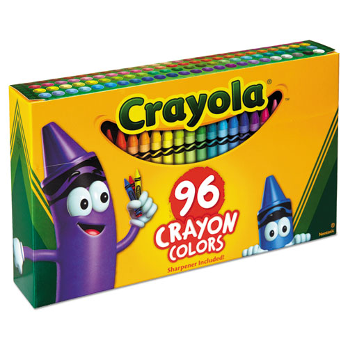 Crayola® wholesale. Classic Color Crayons In Flip-top Pack With Sharpener, 96 Colors. HSD Wholesale: Janitorial Supplies, Breakroom Supplies, Office Supplies.